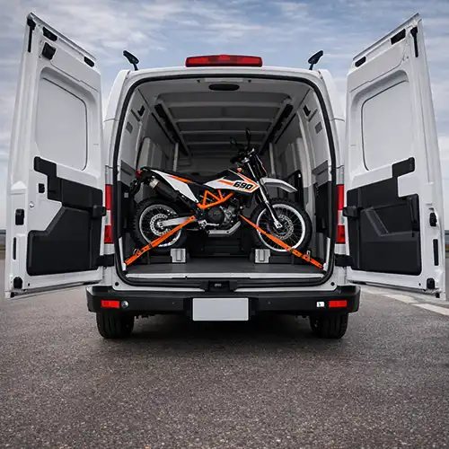 Dedicated motorbike recovery van with specialist equipment in Essex