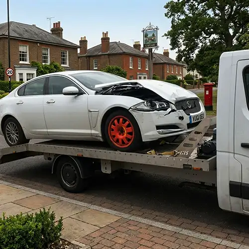 Jaguar XF accident recovery in Rayleigh, Essex